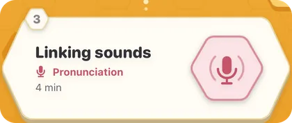 A lesson called “Linking sounds”: pronunciation, 4 minutes